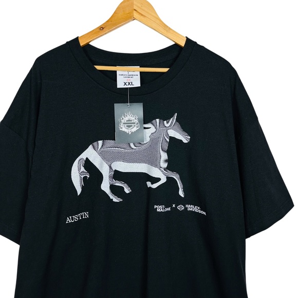 Post Malone X Harley Davidson Austin Chrome Horse Limited Edition T-shirt XXL - Picture 9 of 9